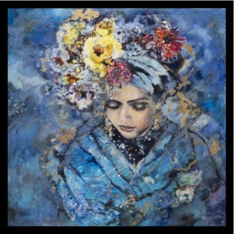 Floral Woman – Textielkunstwerk van Martje Waals | MONDiART Collectie