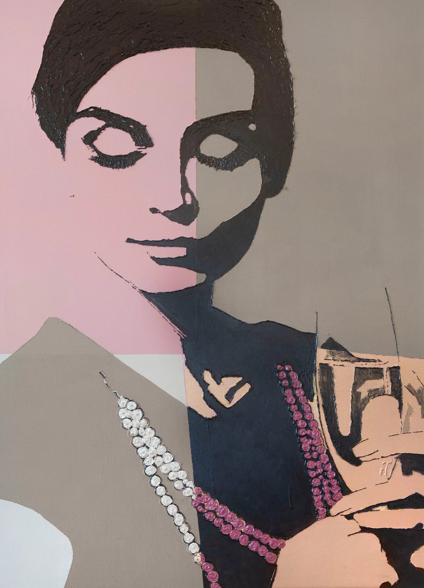 Champagne – Textielkunstwerk van Constanza Mulder | MONDiART Collectie